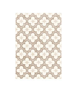 Geometrischer Outdoor Teppich - Mosaic Clover Creme