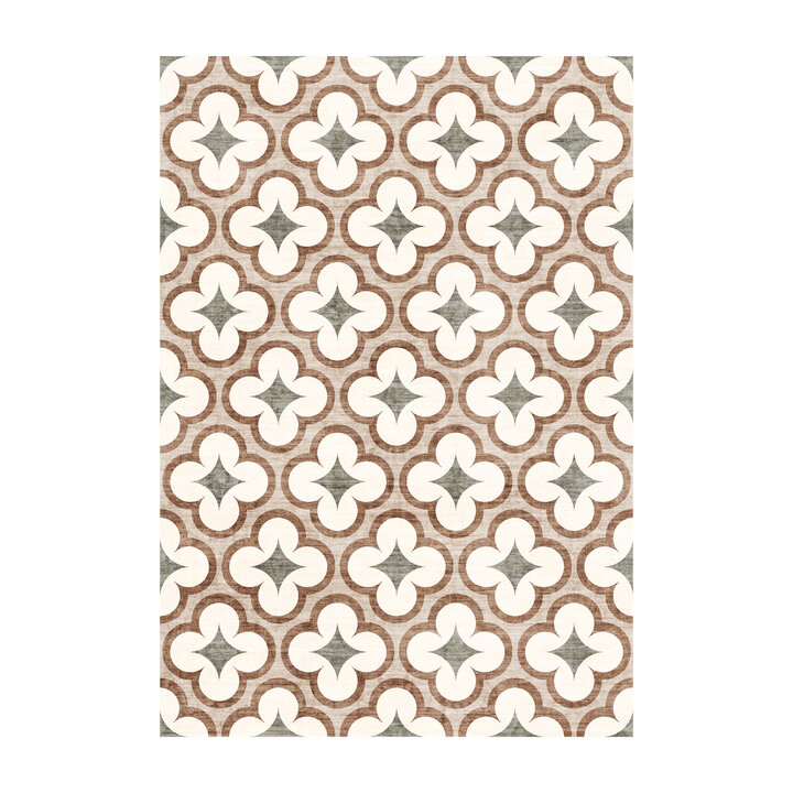Geometrischer Outdoor Teppich - Mosaic Clover Grün