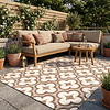 Geometrischer Outdoor Teppich - Mosaic Clover Terra - thumbnail