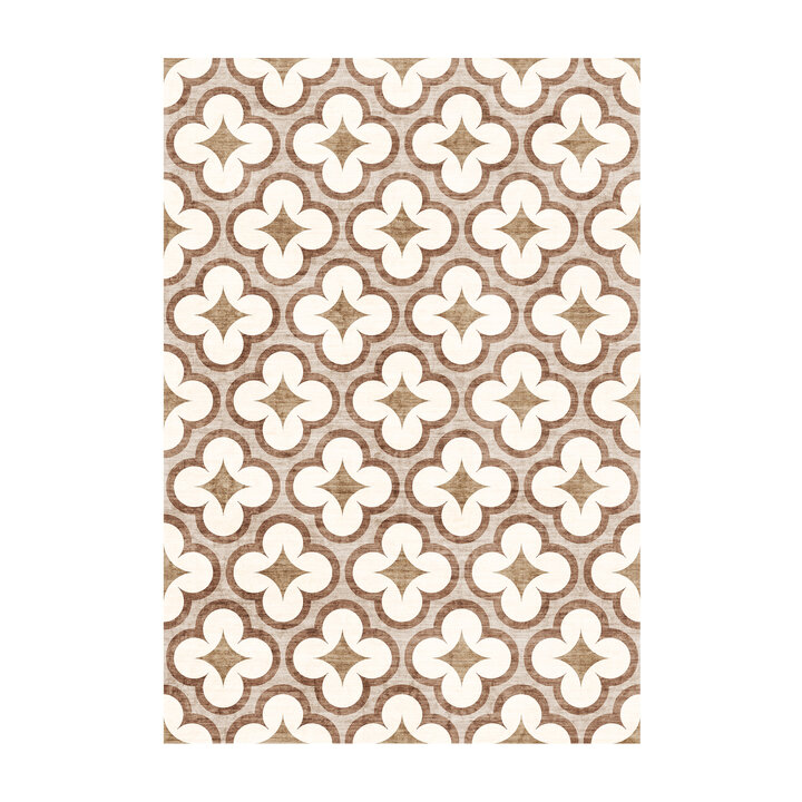 Geometrischer Outdoor Teppich - Mosaic Clover Terra