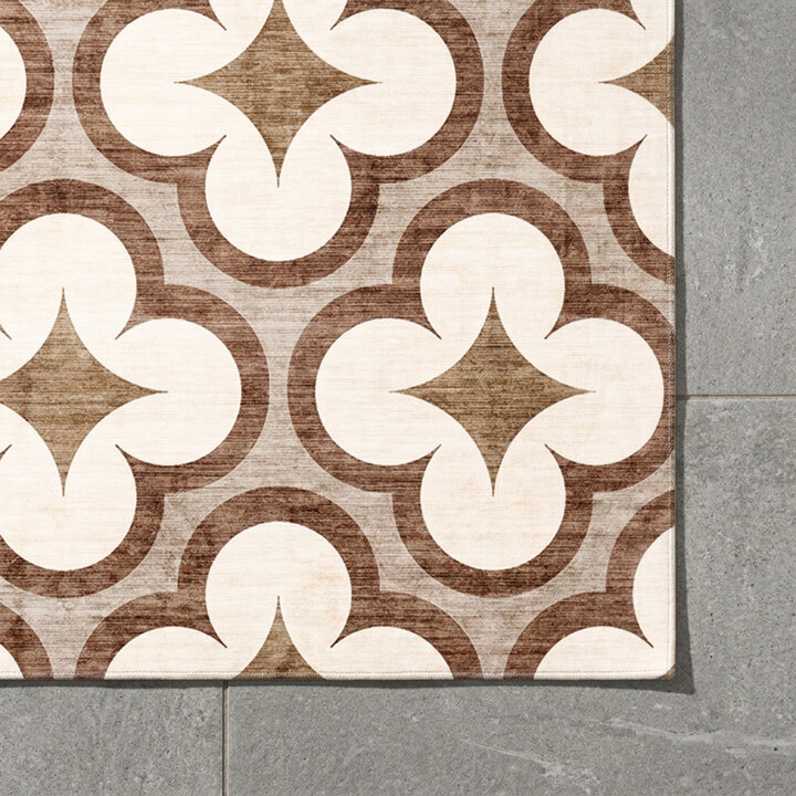 Geometrischer Outdoor Teppich - Mosaic Clover Terra