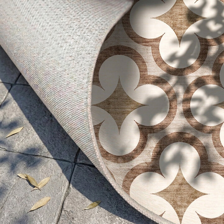 Geometrischer Outdoor Teppich - Mosaic Clover Terra