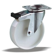 LIV SYSTEMS Roulette pivotante avec frein + Roue en polyamide solide Ø200 x W50mm pour 300kg