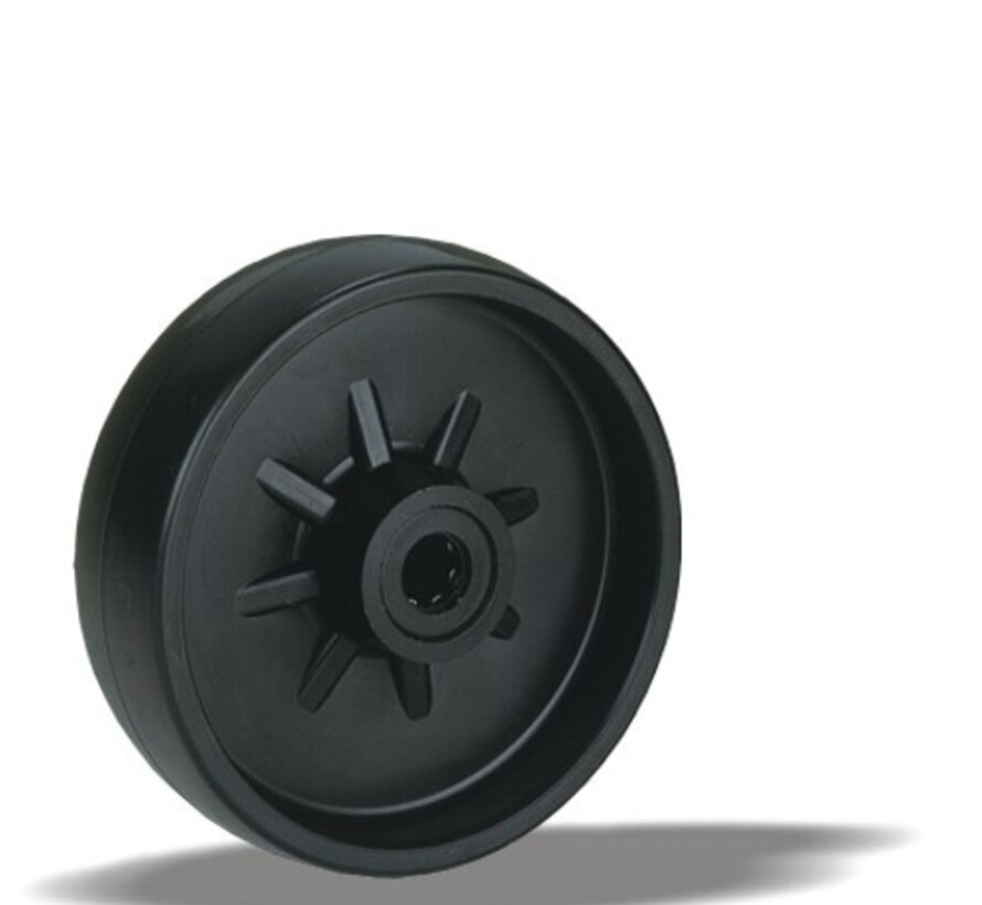 standard wheel + solid polypropylene wheel Ø108 x W36mm for  150kg Prod ID: 68979