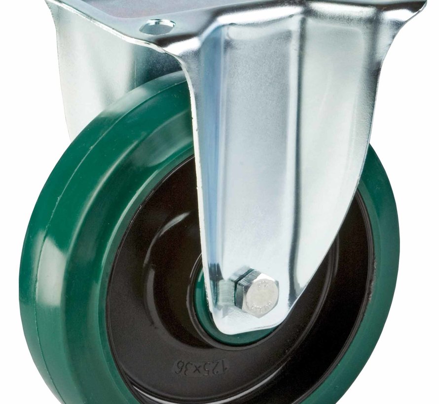 nerjaveče jeklo fiksno kolo + elastična gumi obloga  Ø100 x W35mm Za  150kg Prod ID: 41573