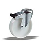 stainless steel Swivel castor with brake + solid polyamide wheel Ø100 x W35mm for  200kg Prod ID: 41335