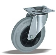 LIV SYSTEMS Vrtljivo kolo 150 mm iz nerjavnega jekla, siva guma, 170 kg