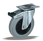 stainless steel Swivel castor with brake + grey rubber tyre Ø80 x W30mm for  65kg Prod ID: 41513