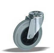 LIV SYSTEMS Vrtljivo kolo 180 mm iz nerjavnega jekla, siva guma, 200 kg