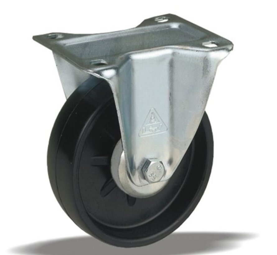 standard Fixed  castor + solid polyamide wheel Ø108 x W36mm for  200kg Prod ID: 31815