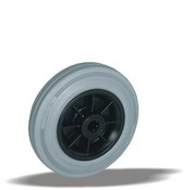 LIV SYSTEMS Kolo 100 mm, siva guma, drsni ležaj, izvrtina osi 12 mm, 80 kg