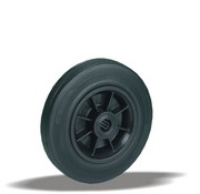 LIV SYSTEMS roue de transport + pneu en caoutchouc noir Ø160 x W40mm pour 180kg