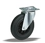 standard Swivel transport castor + black rubber tyre Ø160 x W40mm for  180kg Prod ID: 91836