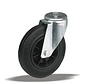 Swivel transport castor + black rubber tread Ø80 x W30mm for 65kg Prod ID: 34123