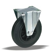 LIV SYSTEMS rueda fija de transporte + neumático de goma negro Ø160 x W40mm para 180kg