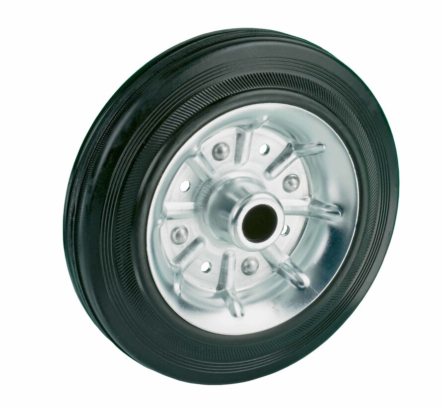 standard transport wheel + black rubber tyre Ø80 x W30mm for  65kg Prod ID: 62371