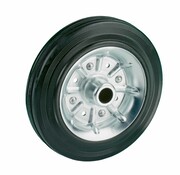LIV SYSTEMS Wheel 200 mm, black rubber, roller bearing, axle hole 20 mm, 230 kg