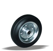 LIV SYSTEMS Rad 200 mm, Gummi schwarz, Kugellager, Achsloch 15 mm, 230 kg
