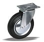 standard Swivel transport castor + black rubber tyre Ø200 x W50mm for  230kg Prod ID: 62393