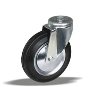 LIV SYSTEMS Rouleau de transport orientable + pneu en caoutchouc noir Ø150 x W40mm pour 170kg