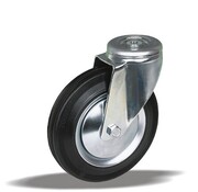 LIV SYSTEMS Swivel transport castor + black rubber tread Ø200 x W50mm for 230kg