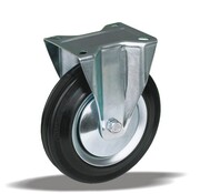 LIV SYSTEMS Fiksno transportno kolo 125 mm, črna guma, plošča 105x85 mm, 130 kg