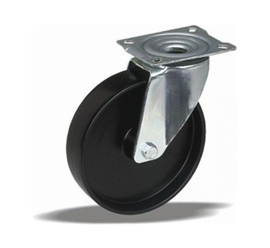 standard Swivel castor + solid polyamide wheel Ø125 x W38mm for  250kg Prod ID: 66844