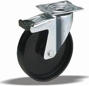 LIV SYSTEMS Swivel castor with brake + solid polypropylene wheel Ø80 x W35mm for 100kg