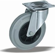 LIV SYSTEMS Vrtljivo kolo 160 mm, siva guma, plošča 135x110 mm, 180 kg