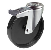 LIV SYSTEMS Swivel castor with brake + solid polypropylene wheel Ø100 x W35mm for 125kg