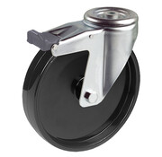 LIV SYSTEMS Swivel castor with brake + solid polypropylene wheel Ø200 x W50mm for 250kg