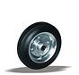 Wheel 225 mm, black rubber, plain bearing, axle hole 20 mm, 250 kg, Art. 2-179