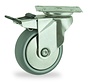 Institutional swivel castor with total brake 75 mm, TPE, ball bearing, plate 60x60 mm, 60 kg, Art. 2-7PZ-15K