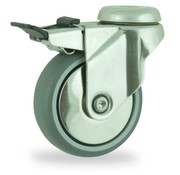 LIV SYSTEMS Swivel castor with brake +  polyethylene thread Ø125 x W32mm for 100kg