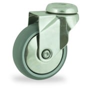 LIV SYSTEMS Roulette pivotante 75 mm pour collectivités, polyéthylène, 60 kg