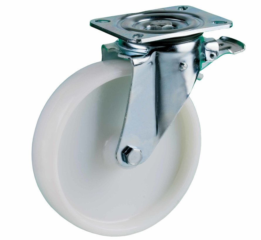 lourde charge Roulette pivotante avec frein + Roue en polyamide solide Ø160 x W50mm pour 400kg Prod ID: 42555