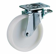 LIV SYSTEMS Rueda giratoria con freno + rueda de poliamida maciza Ø200 x W50mm para 500kg