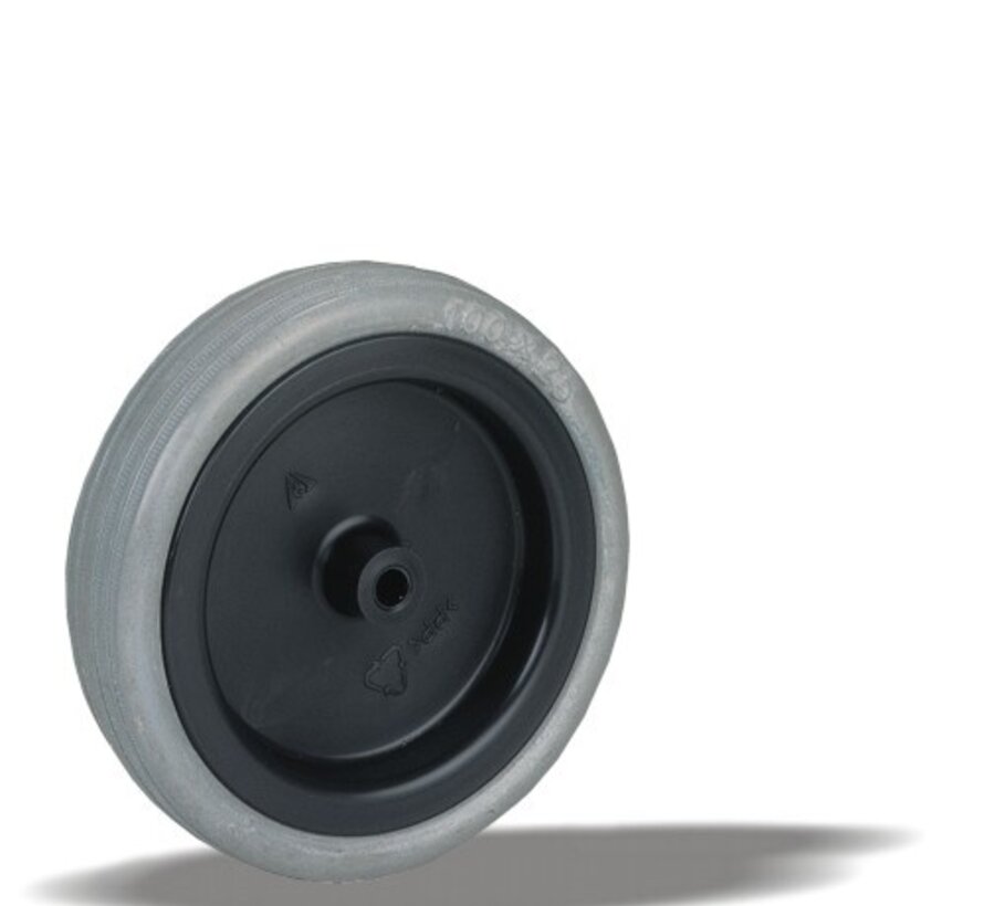 Kolo 50 mm za pohištvo, guma, drsni ležaj, izvrtina osi 6 mm, 40 kg, Šifra 2-830 A
