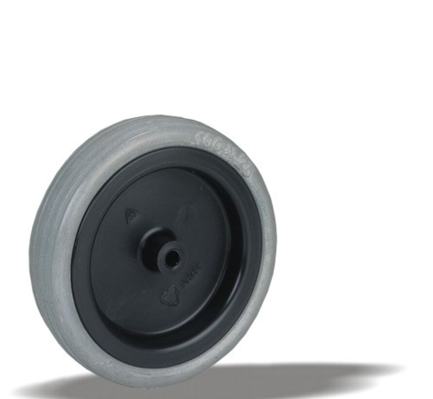 wheel only +  rubber tread Ø100 x W25mm for 60kg Prod ID: 32324