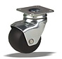 Furniture swivel castor 45 mm, polypropylene, plain bearing, plate 42x42 mm, 50 kg, Art. 2-458 A