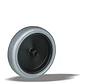 Ruota singola 100 mm per mobili, gomma termoplastica (TPE), boccola, foro asse 6 mm, 80 kg, Art. 2-820 C
