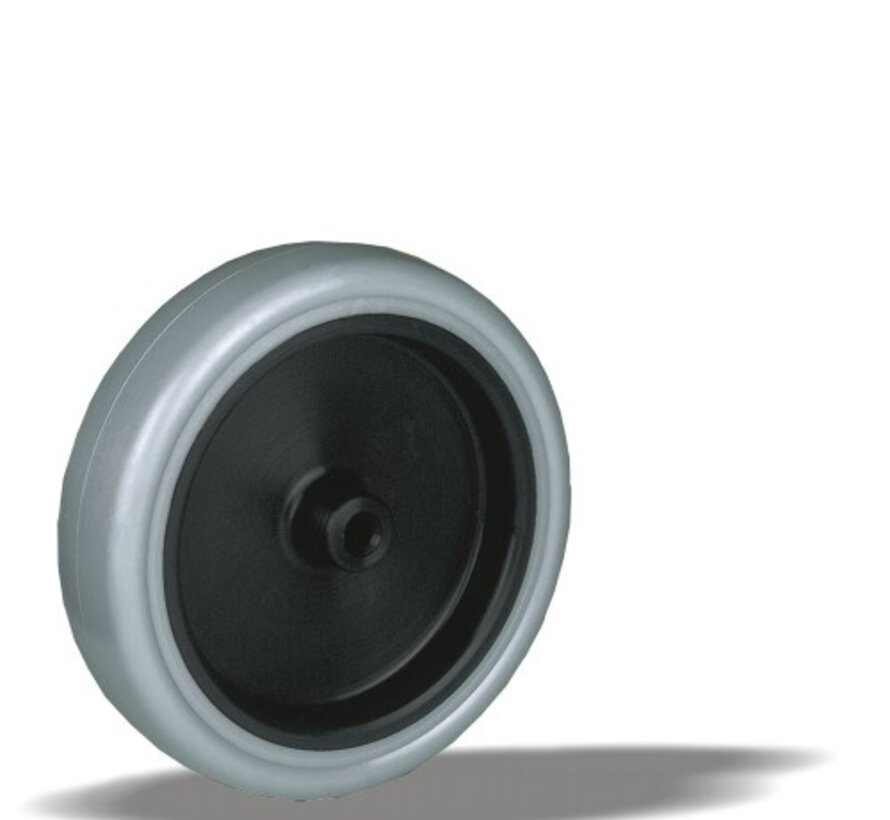 wheel only + thermoplastic rubber Ø100 x W25mm for 80kg Prod ID: 33834