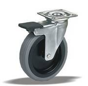 LIV SYSTEMS Roulette pivotante avec frein + pneu en caoutchouc Ø50 x W20mm pour 40kg