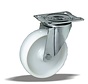 Estándar Rueda giratoria + rueda de poliamida maciza Ø80 x W35mm para 150kg Prod ID: 40805