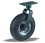 Swivel castor + black rubber tread Ø350 x W100mm for 300kg Prod ID: 22950