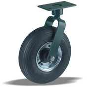 LIV SYSTEMS Swivel castor 350 mm, pneumatic tyre, plate 190x120 mm, 300 kg