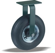 LIV SYSTEMS Fixed castor 350 mm, black rubber, plate 190x120 mm, 300 kg