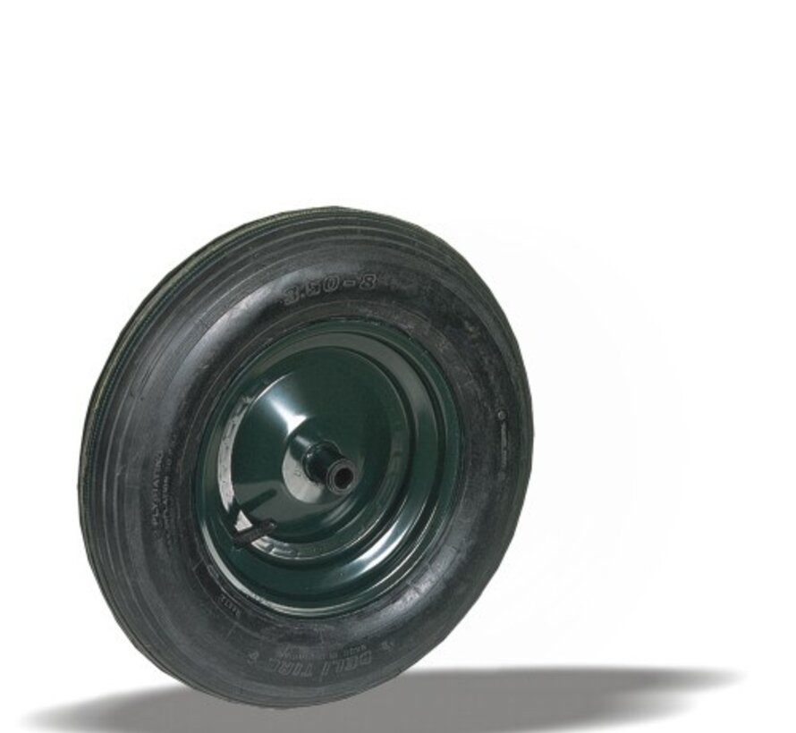 Wheel 400 mm, pneumatic tyre, plain bearing, axle hole 14 mm, 150 kg, Art. 2-544