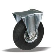 LIV SYSTEMS Fixed castor 220 mm, pneumatic tyre, plate 175x140 mm, 200 kg