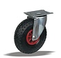 Swivel castor + black pneumatic  Ø260 x W85mm for 150kg Prod ID: 91123